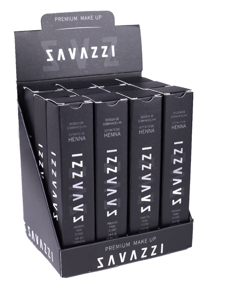 ✨ Display 12 unidades Design de Sobrancelhas Extrato de Henna Savazzi:&nbsp; Sobrancelhas Perfeitas em Instantes!  ✨