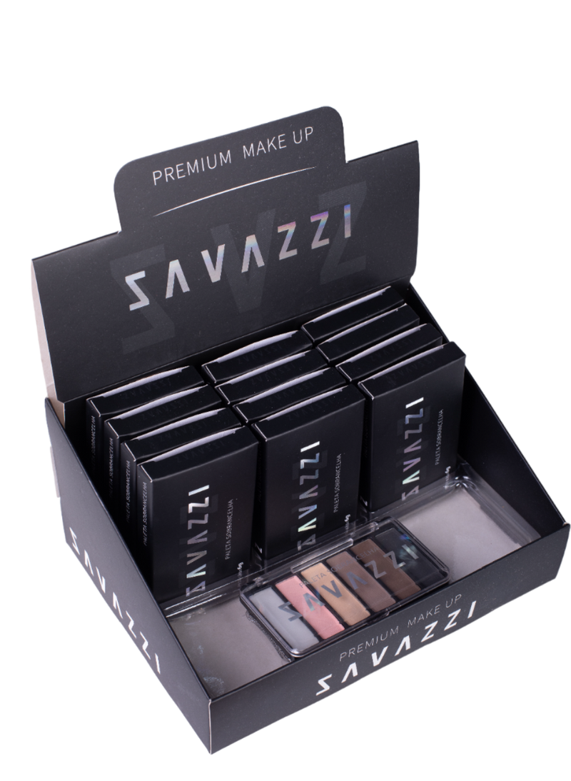 ✨ Display 12 unidades Paleta de Sobrancelhas Savazzi: Sobrancelhas Perfeitas e Naturais em um Só Produto! ✨
